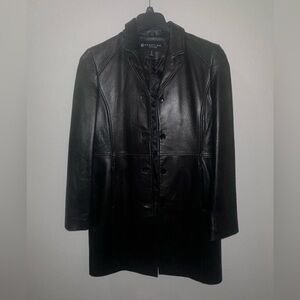 Black leather coat